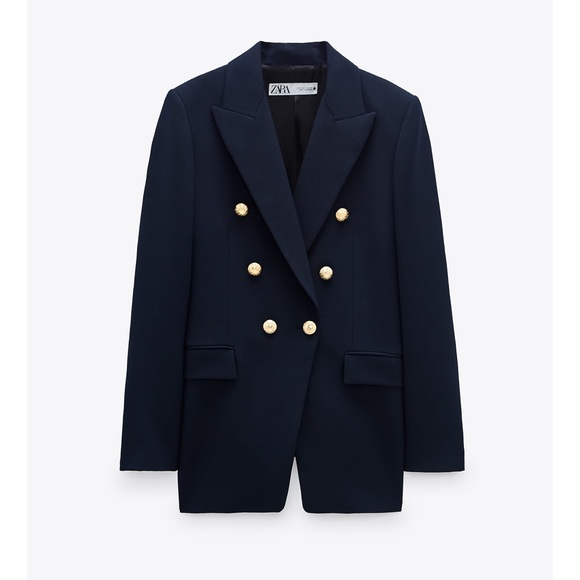 ZARA BALMAIN STYLE DOUBLE BREASTED BLAZER AND SHORTS GOLD BUTTONS - Picture 2 of 15